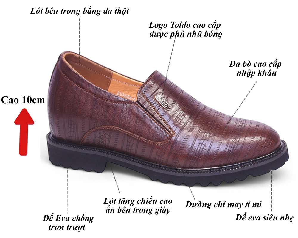 Giày cao 10cm da mềm siêu nhẹ 6